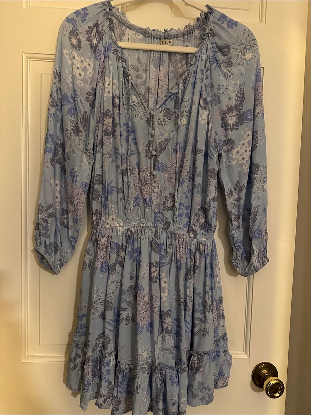 Z Supply Light Blue Floral Mini Dress